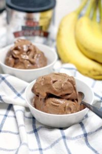 Vegan chocolate banana ice cream