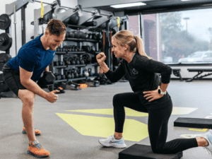 alloy personal training client with freeweight